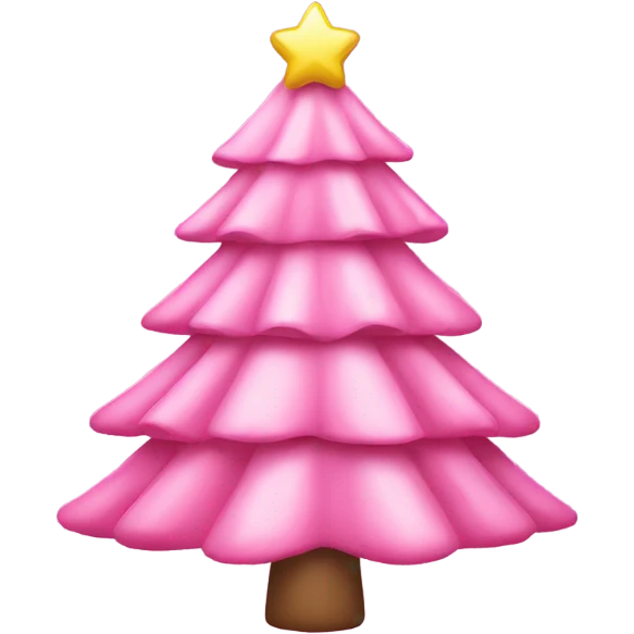A pink christmas tree with a big pink bow on top emoji