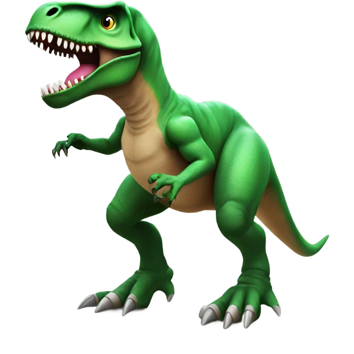 T-Rex wearing a football helmet and also has arm extensions emoji