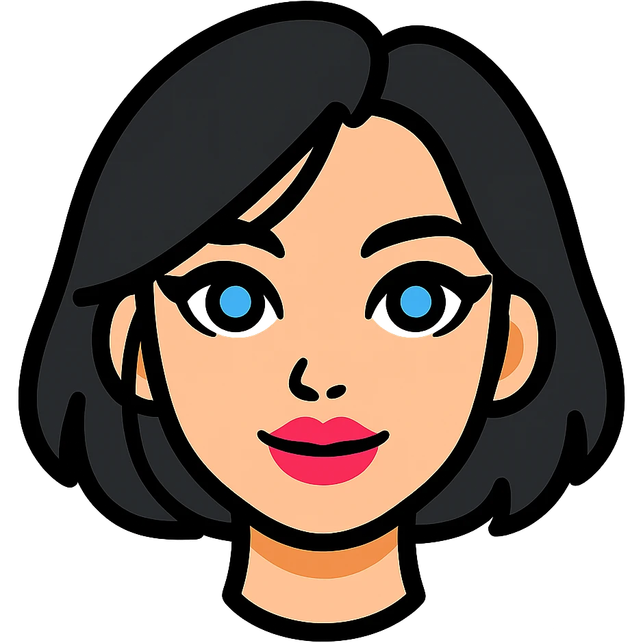 Add beautiful moderately plump pink lips to Samsung Sam, keep the black bob haircut and gothic makeup, with a transparent background. emoji