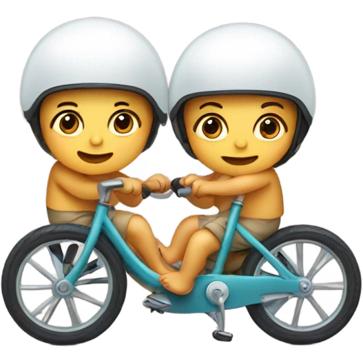 Twin babies riding bike emoji