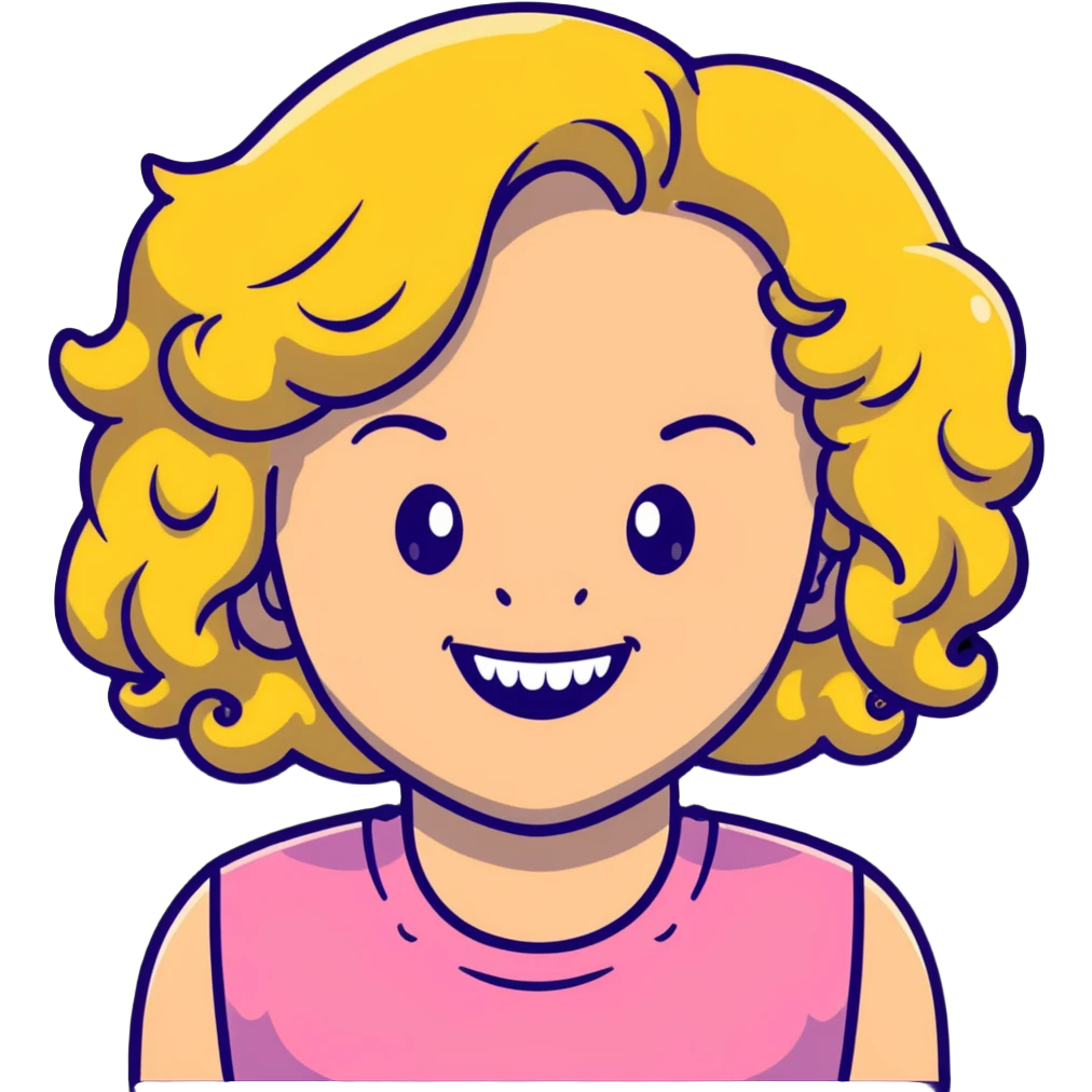 Create a Starshine girl with curly blonde  hair smiling  emoji