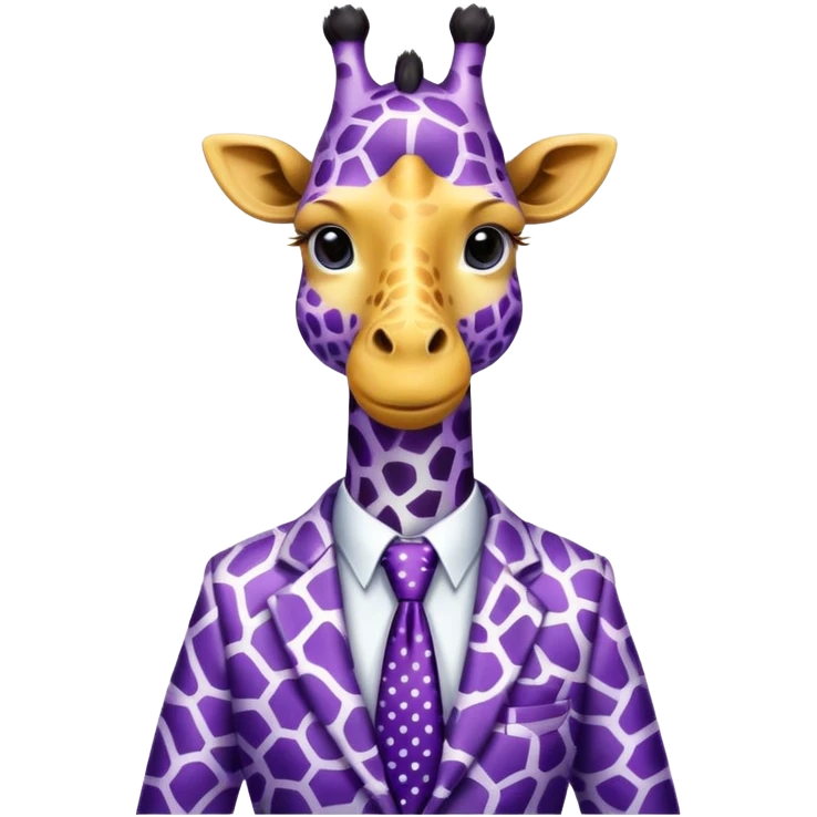 purple giraffe with a tie emoji