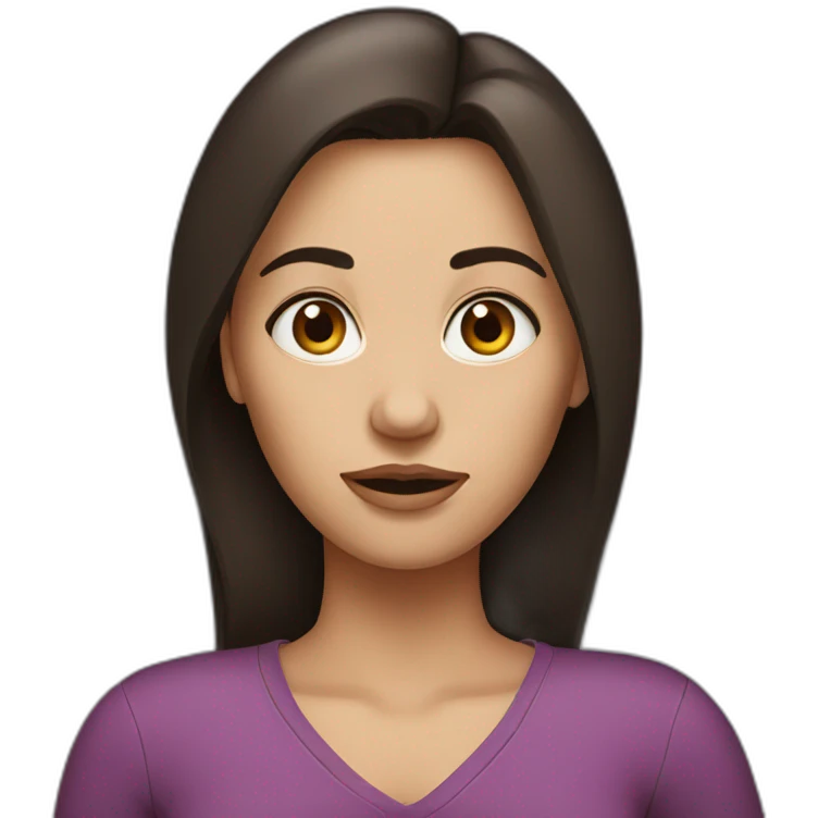 brunette woman cross-eyed emoji