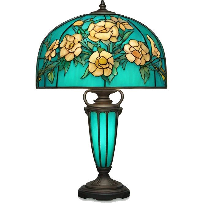 Tiffany lamp with flowers emoji