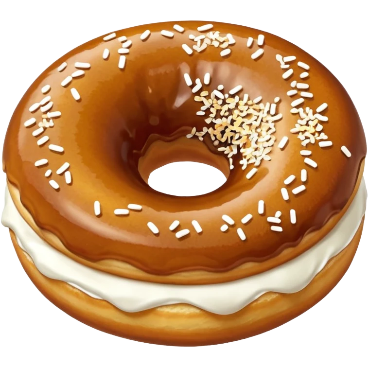 a slovenian traditional donut krof  - a bun with some white sprinkles on top, no hole emoji