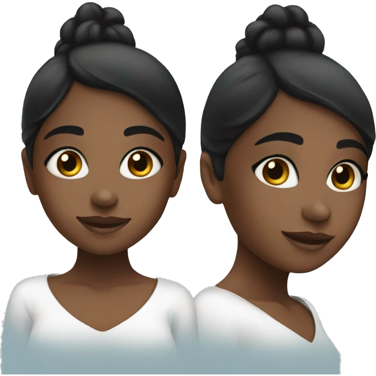 Black haired girl doing skincare emoji