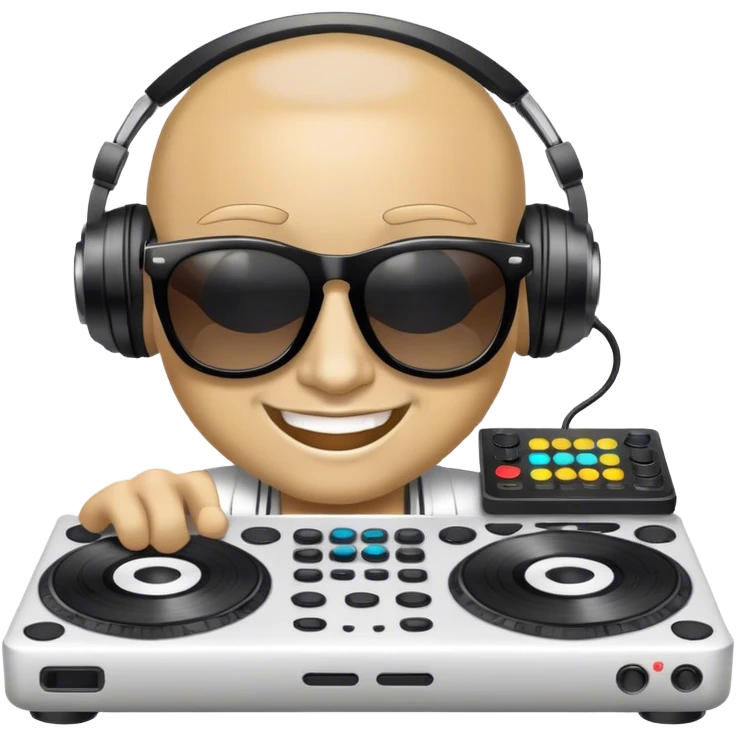 Dj controller cool smile in sunglasses emoji