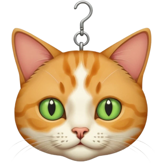 Cat drugged up on catnip with big pupils hanging from the ceiling emoji