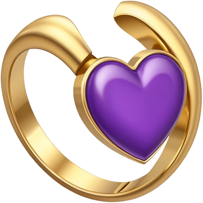 The purple heart inside the wedding ring  emoji