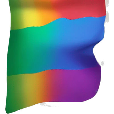 Text, Letter P with building in background, pride flag emoji
