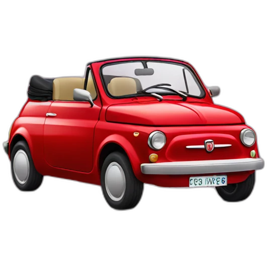 red fiat 500 convertible emoji