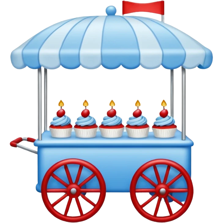 cake cart 98% blue 2% red emoji