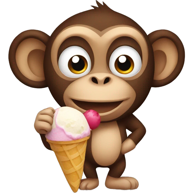 Monkey with icecream emoji