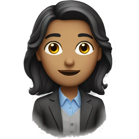 Teacher long dark hair hazel eyes emoji