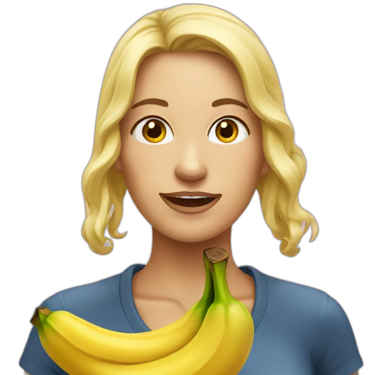 Femme mange banane emoji