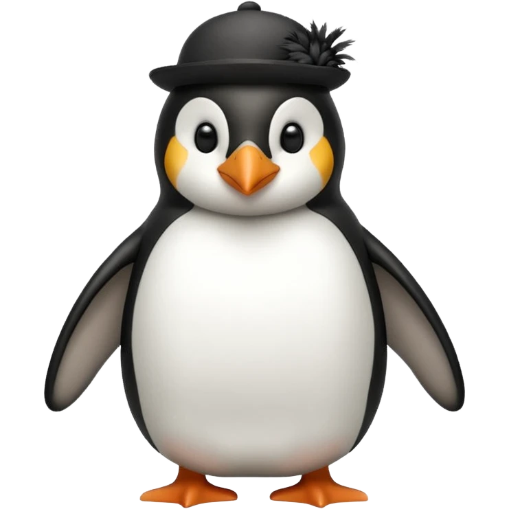 Penguin with tiny hat emoji