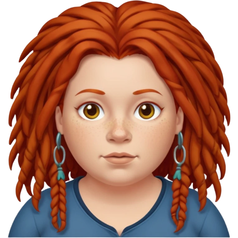 fat redhead woman with dreadlocked hair emoji