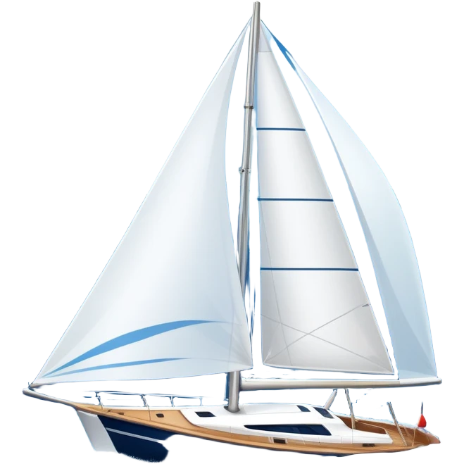 An icon featuring a sleek sailboat with billowing sails cutting through the waves. The design includes the boat's mast, a wind-filled sail, and water splashes, symbolizing the thrill and skill of sailing. Transparent background highlights the elegance and power of wind-driven sports. emoji