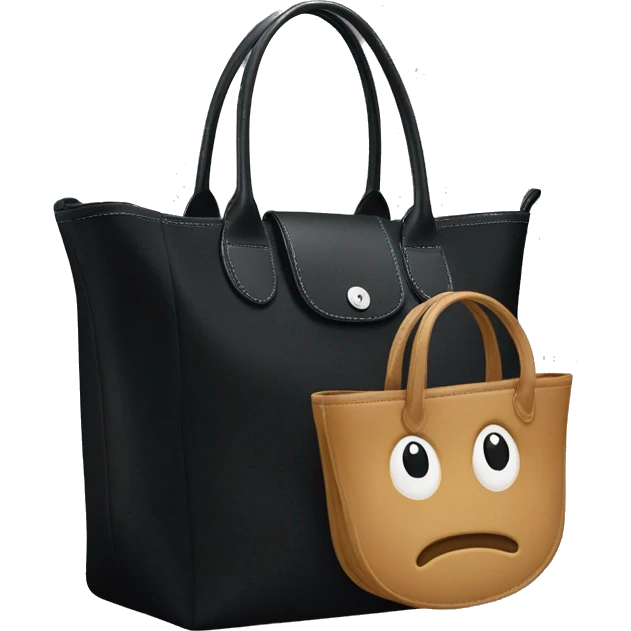 black longchamp tote bag emoji