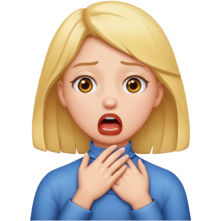girl choking herself emoji