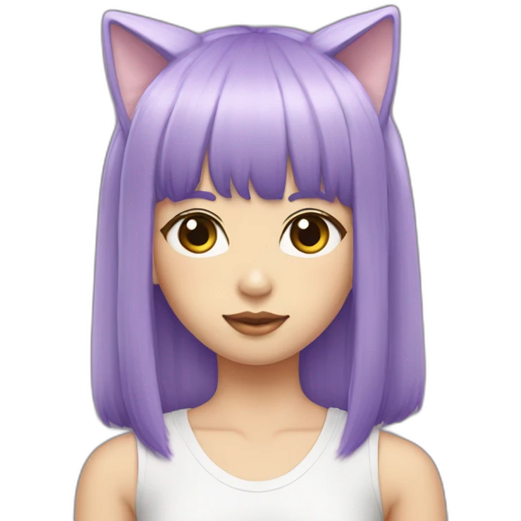 light-purple-blunt-bangs-mullet-hair-cat-ear-japanese-girl emoji