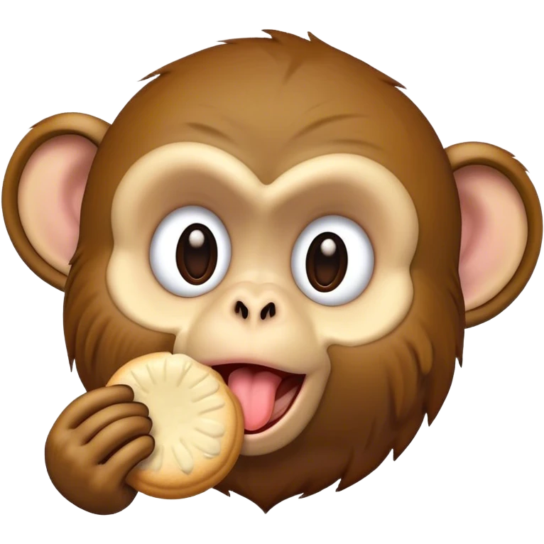 Monkey licking a white cookie emoji