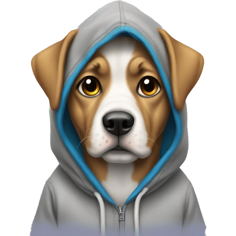 Dog wearing hoodie emoji