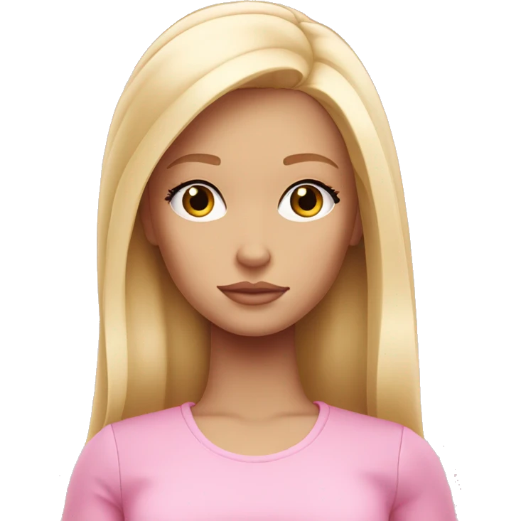sad blonde girl depressed light light pink Barbie emoji