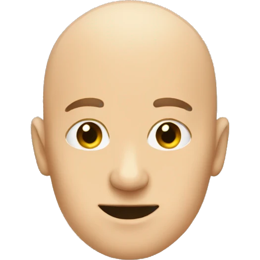 A bald head poking out of the  emoji