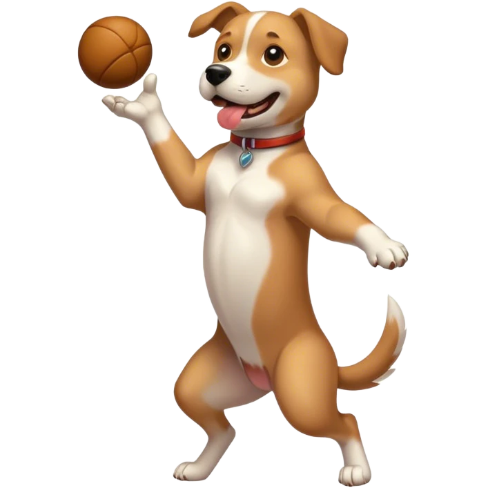 Dog throwing a dog emoji