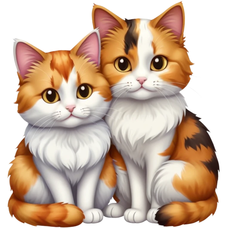 two cats grooming each other emoji