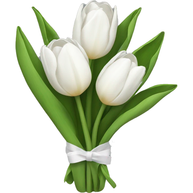 white tulip bouquet  emoji