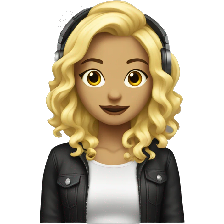 blonde dj girl emoji