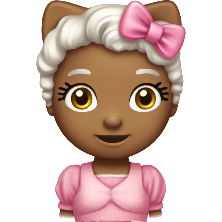 Hello kitty com vestido rosa  emoji