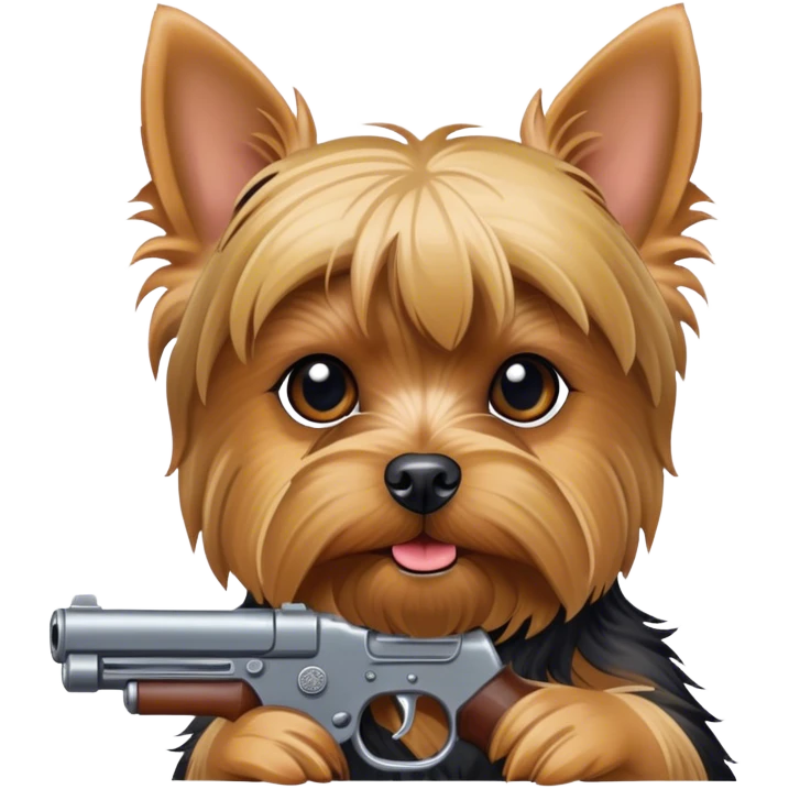 A Yorkshire with a Gun emoji