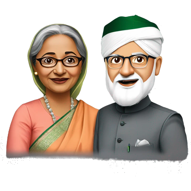 Modi with sheikh hasina with mrinal kanti emoji