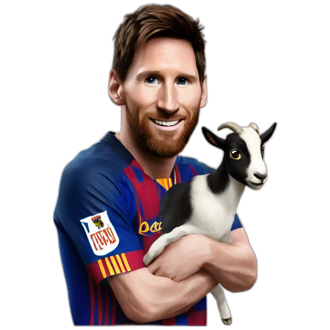 Messi with a goat emoji