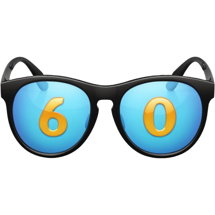 Sunglasses with the number 67 on them emoji
