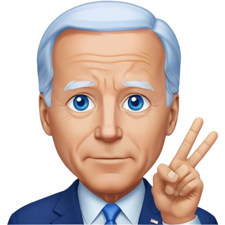 Biden blue eyes peace sign  emoji