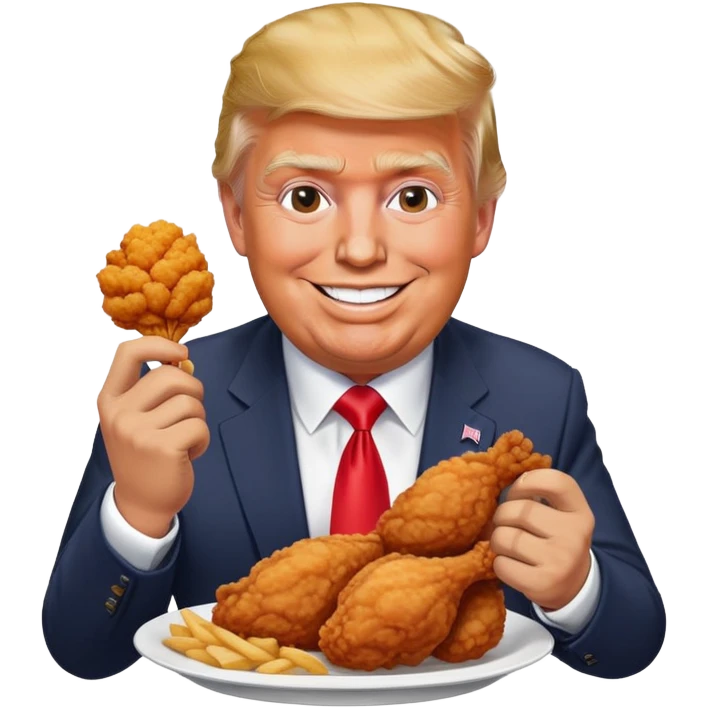 African American Donald trump eating fried chicken emoji