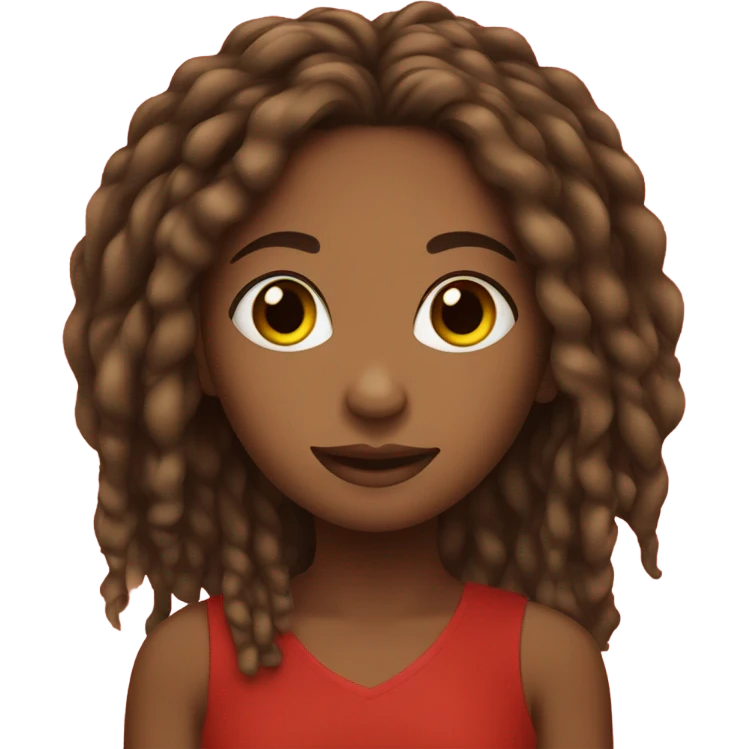A brown girl with locs that have a red gradient  emoji