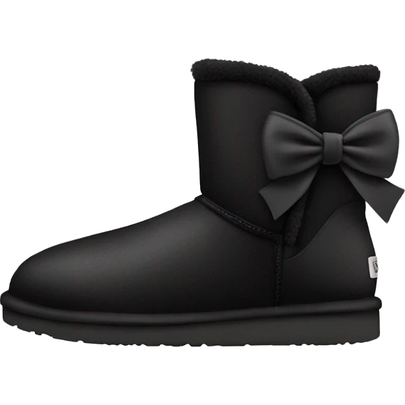 Black ugg with bow emoji