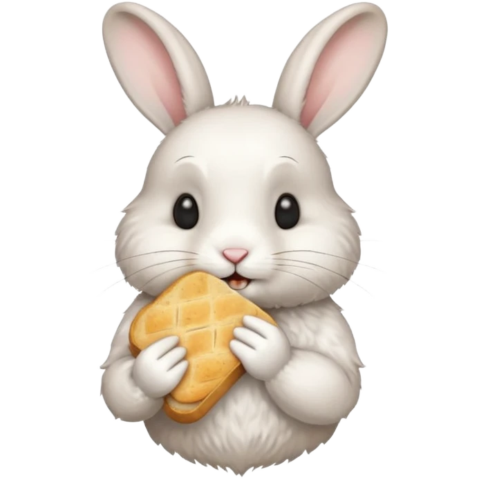 a cute rabbit eating bread emoji