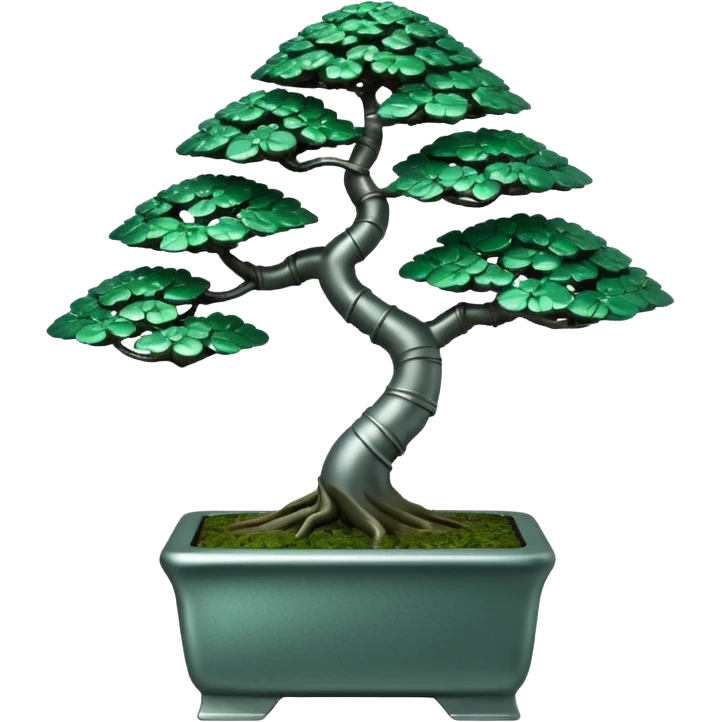 standing slanted bonsai tree’s titanium rack  emoji