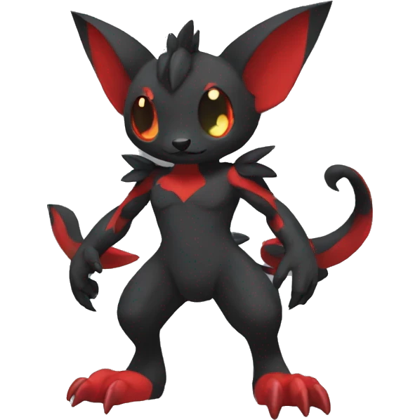 cool black red animal hybrid Fakemon full body emoji