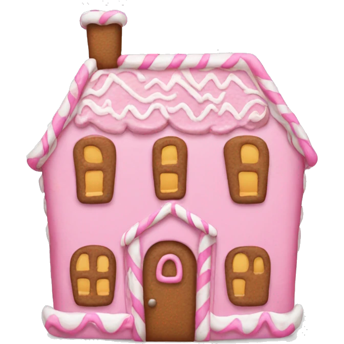 A pink gingerbread house emoji