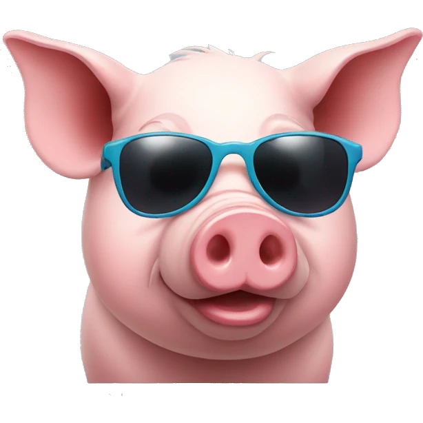 Pig wearing sunglasses  emoji