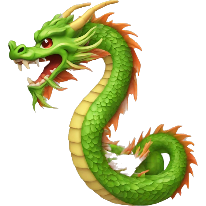Chinese dragon head and tail seprate  emoji