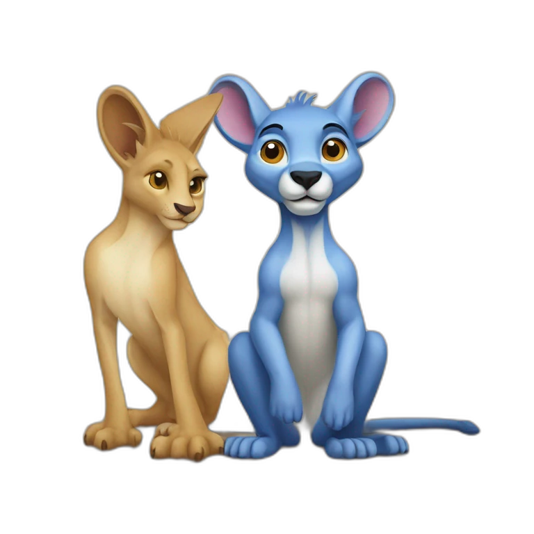 kangourou sur un lion emoji