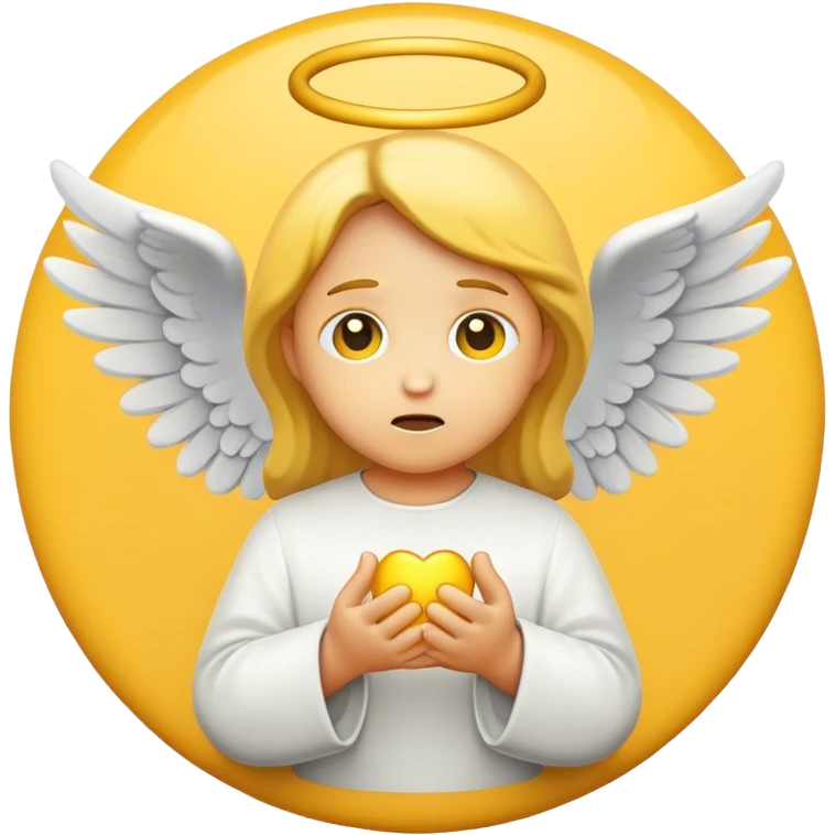 Angel pleading yellow round emoji emoji